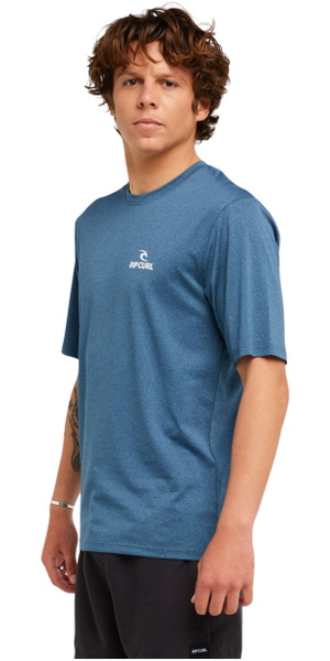 2026 Rip Curl Mens Stack UPF Short Sleeve Rash Vest 167MRV - Navy Marle